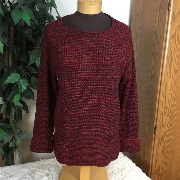 Style & Co red and black long sleeve sweater Large - Picture 1 of 13